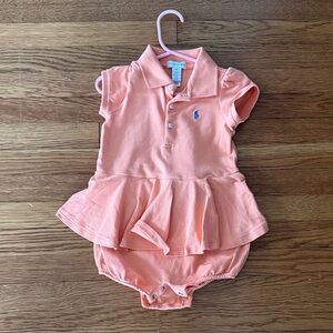 Ralph Lauren Coral Polo Baby Romper